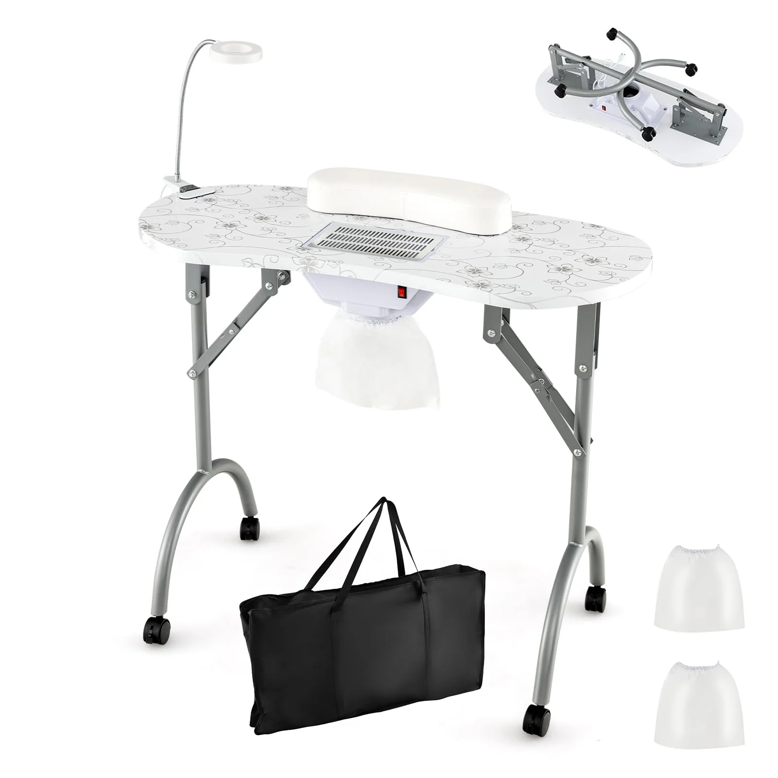 034A7B0A-A083-B33C-E23E-210621EEA117 LDAILY Portable Nail Table with Electric Dust Collector - Image 1