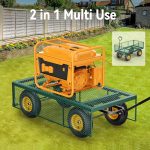 Steel Garden Cart, 2-in-1 1400 lbs Heavy Duty Utility Wagon, with Removable Mesh Sides to Convert into Flatbed, 240 U-Turn 13" Pneumatic Tires Garden Wagon for Farm Yard Lawn Garden Camping - Image 24